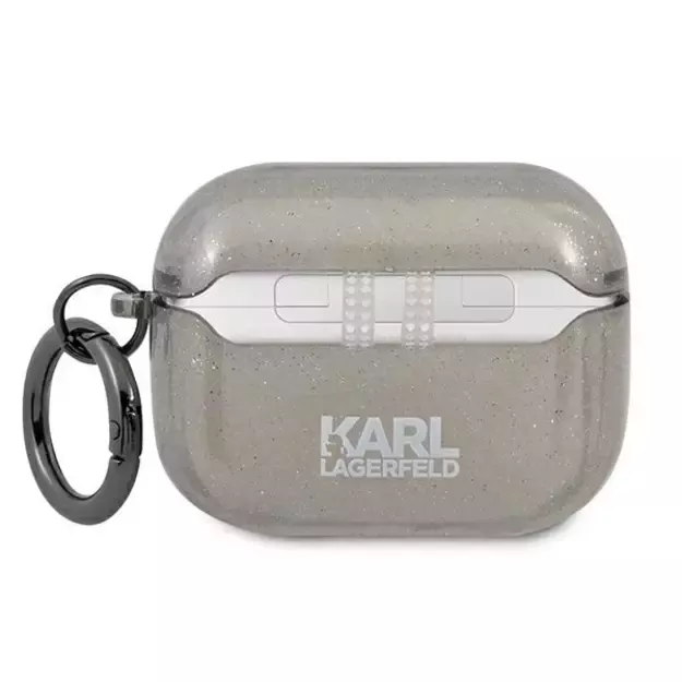 Karl Lagerfeld KLAPUKHGK AirPods Pro cover czarny/black Glitter Karl`s Head 1