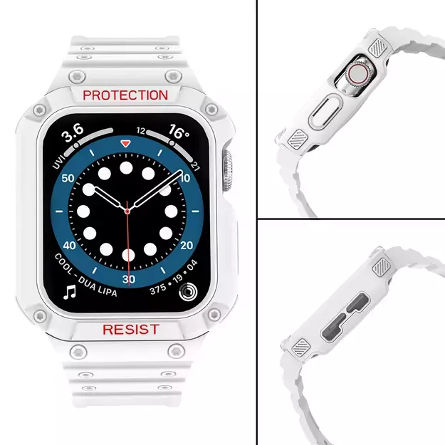 Protect Strap Band for Apple Watch 38/40/41mm Armored Case Strap - White 3