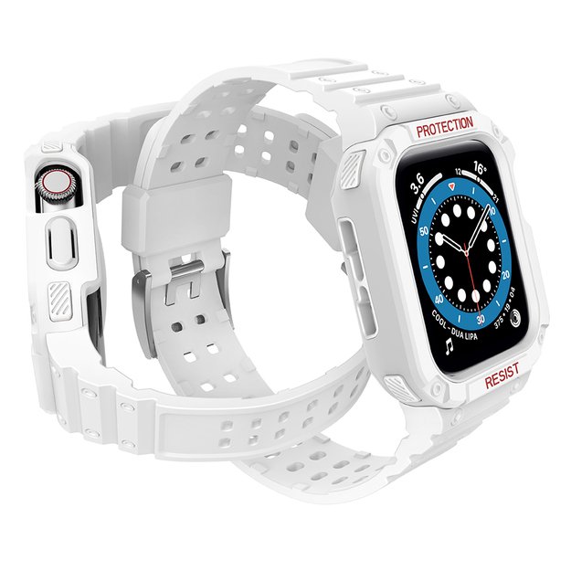 Protect Strap Band for Apple Watch 38/40/41mm Armored Case Strap - White 10