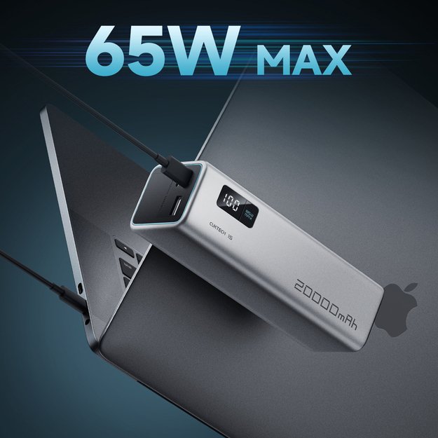 Powerbank Cuktech CUKP200XGLGR 100W 20000mAh 2 x USB-C 1 x USB-A - gray 1