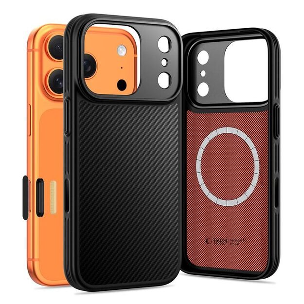 Tech-Protect Kevlar Aramid MagSafe case for iPhone 17 Pro Max - black