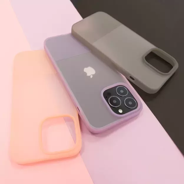 Kingxbar Plain Series case cover for iPhone 13 Pro Max silicone case gray 16
