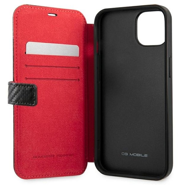 Ferrari FESAXFLBKP13SBK iPhone 13 mini 5.4&quot  black/black book On Track Carbon Stripe 4