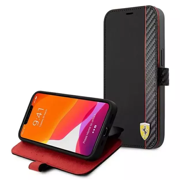 Ferrari FESAXFLBKP13SBK iPhone 13 mini 5.4&quot  black/black book On Track Carbon Stripe 11