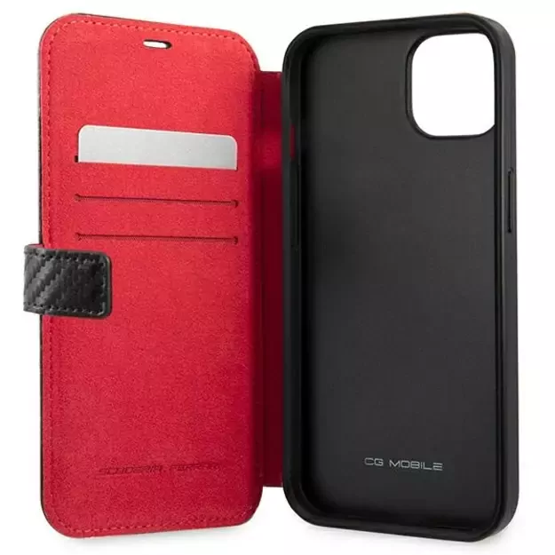 Ferrari FESAXFLBKP13SBK iPhone 13 mini 5.4&quot  black/black book On Track Carbon Stripe 10