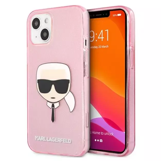 Karl Lagerfeld KLHCP13SKHTUGLP iPhone 13 mini 5,4  różowy/pink hardcase Glitter Karl s Head