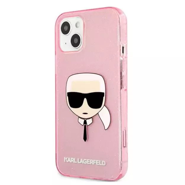 Karl Lagerfeld KLHCP13SKHTUGLP iPhone 13 mini 5,4  różowy/pink hardcase Glitter Karl s Head 8