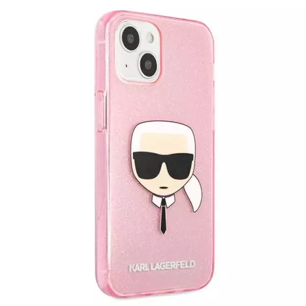 Karl Lagerfeld KLHCP13SKHTUGLP iPhone 13 mini 5,4  różowy/pink hardcase Glitter Karl s Head 10