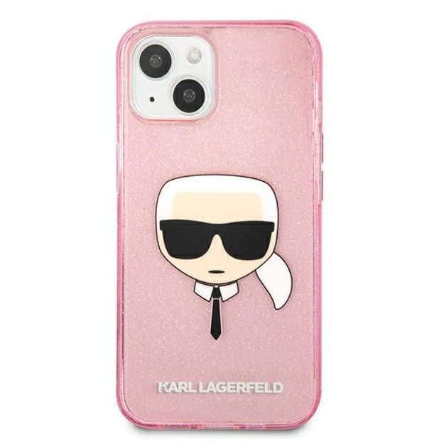 Karl Lagerfeld KLHCP13SKHTUGLP iPhone 13 mini 5,4  różowy/pink hardcase Glitter Karl s Head 2