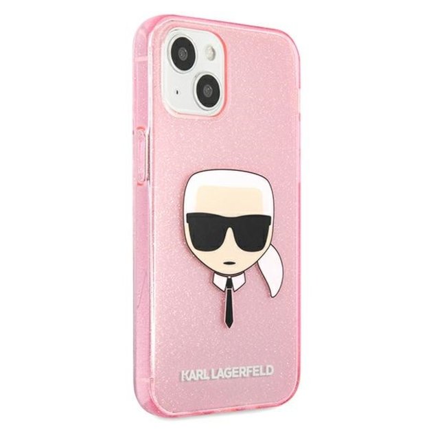 Karl Lagerfeld KLHCP13SKHTUGLP iPhone 13 mini 5,4  różowy/pink hardcase Glitter Karl s Head 3