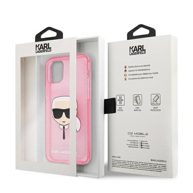 Karl Lagerfeld KLHCP13SKHTUGLP iPhone 13 mini 5,4  różowy/pink hardcase Glitter Karl s Head 7