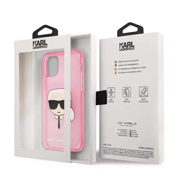 Karl Lagerfeld KLHCP13SKHTUGLP iPhone 13 mini 5,4  różowy/pink hardcase Glitter Karl s Head 14