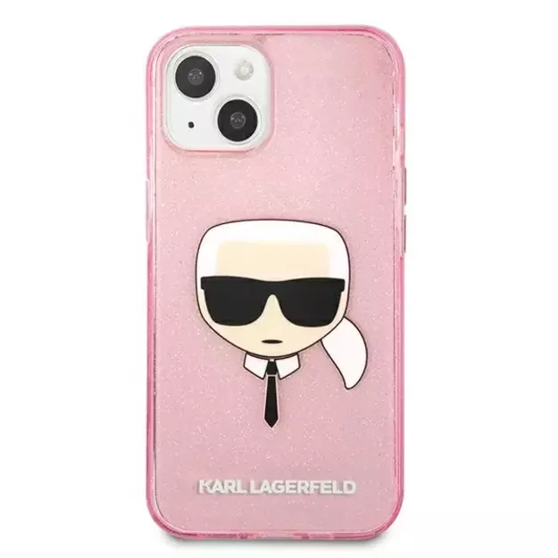 Karl Lagerfeld KLHCP13SKHTUGLP iPhone 13 mini 5,4  różowy/pink hardcase Glitter Karl s Head 9