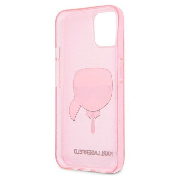 Karl Lagerfeld KLHCP13SKHTUGLP iPhone 13 mini 5,4  różowy/pink hardcase Glitter Karl s Head 6