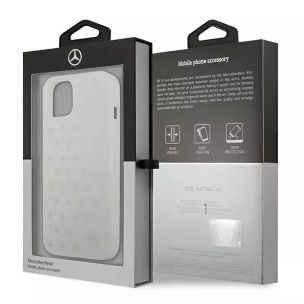 Mercedes MEHCP13SESPWH iPhone 13 mini 5,4  biały/white hardcase Silver Stars Pattern 7