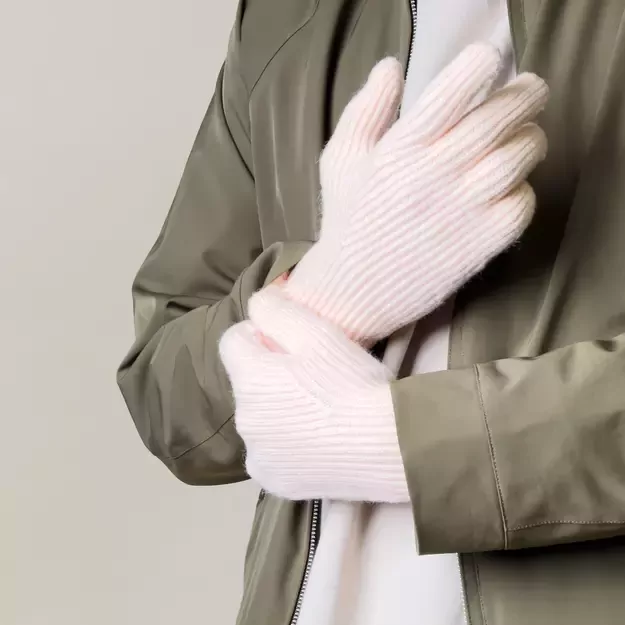 Braided phone gloves with cutouts for fingers - pink 8