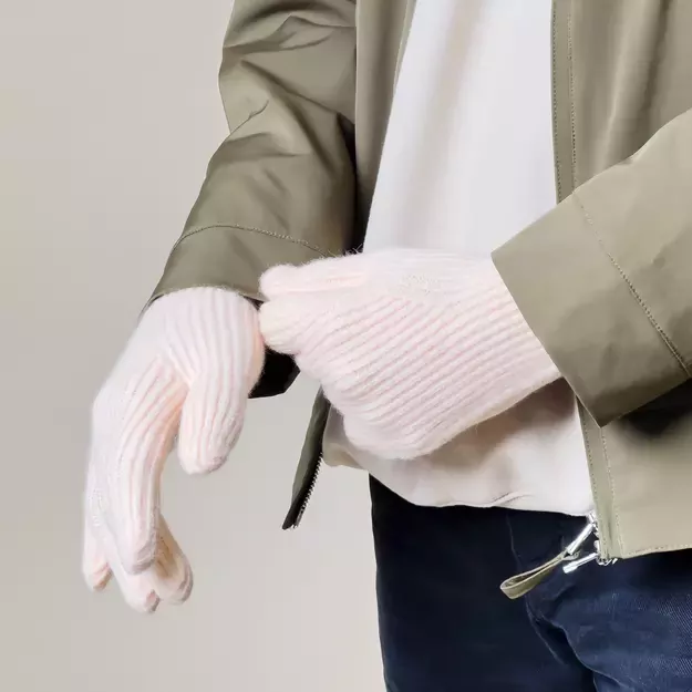 Braided phone gloves with cutouts for fingers - pink 7