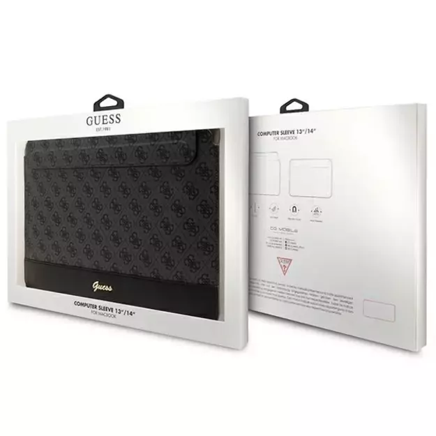 Guess 4G Stripe Metal Logo case for 14&quot  laptop - black 6