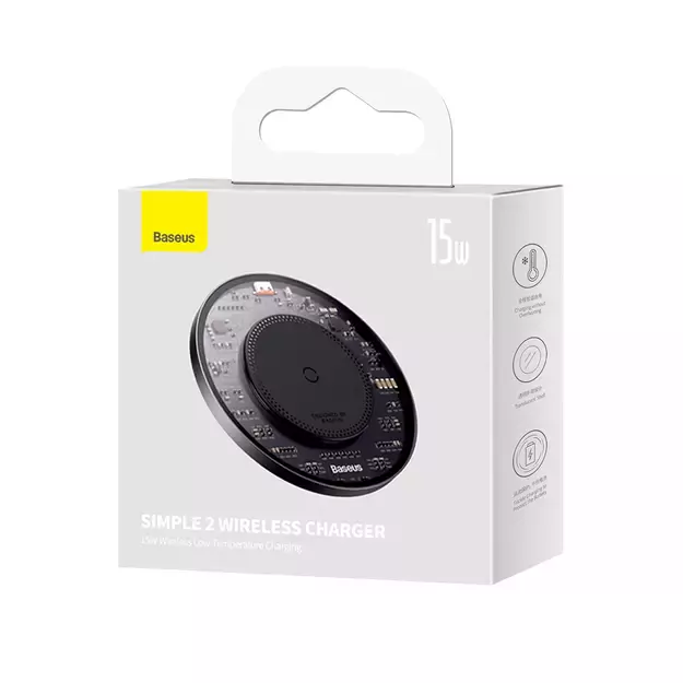 Baseus BS-W530 15W induction charger + USB C cable - USB C 24W 1m - black 5
