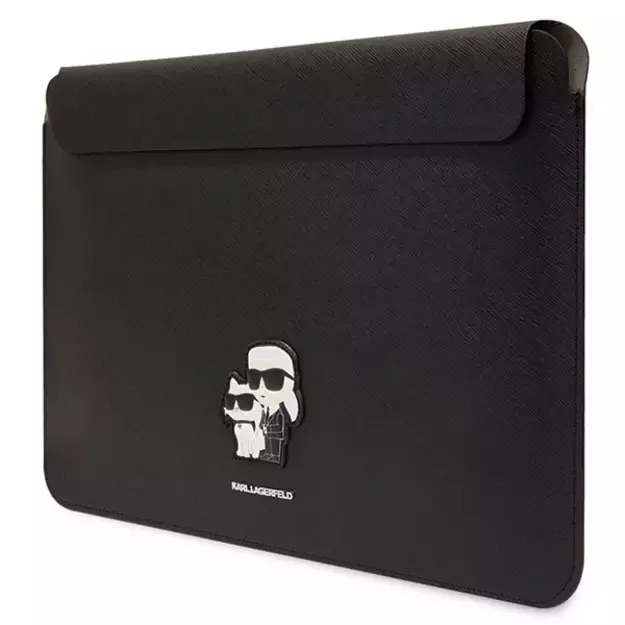 Karl Lagerfeld Saffiano Karl&amp Choupette case for a 14&quot  laptop - black 1
