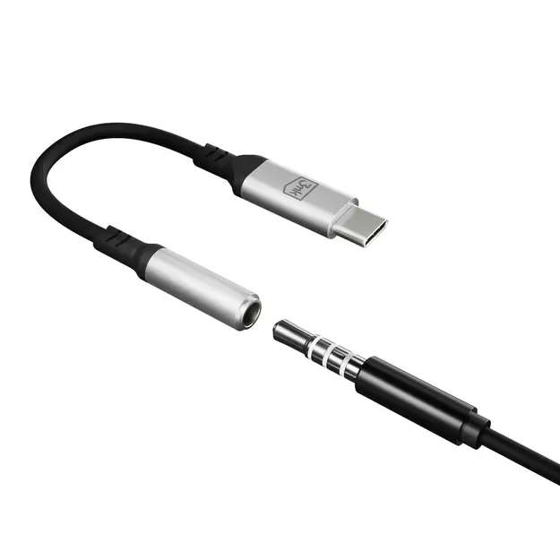3mk USB-C adapter - 3.5 mm minijack - silver 4