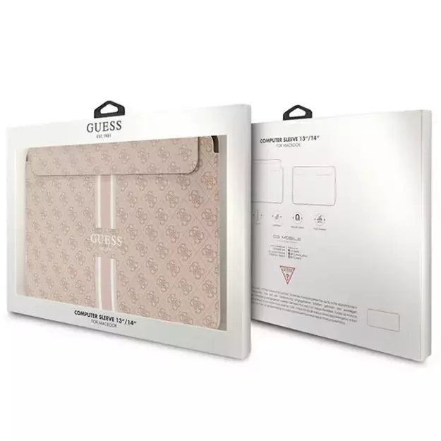 Guess 4G Printed Stripes cover for a 14&quot  laptop - pink 6