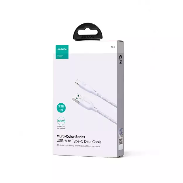 Joyroom Multi-Color Series S-A34 USB-A / USB-C 100W Cable 1m - Purple 1