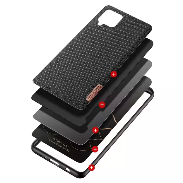 Dux Ducis Fino case covered with nylon material for Samsung Galaxy A42 5G black 5