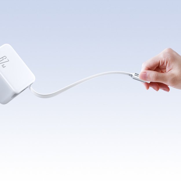 Joyroom JR-TCL06 67W GaN Wall Charger with Built-in Retractable USB-C Cable - White 2