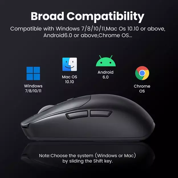 Ugreen MU103 Bluetooth 5.0 computer mouse / 2.4GHz USB receiver - black 6