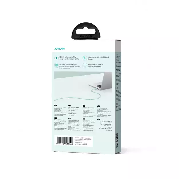 Joyroom Multi-Color Series S-A34 USB-C / USB-C PD 60W cable 1m - green 3