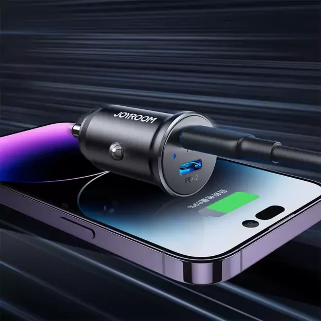 Joyroom JR-CCN06 30W 2x USB-C mini car charger metal - black 6