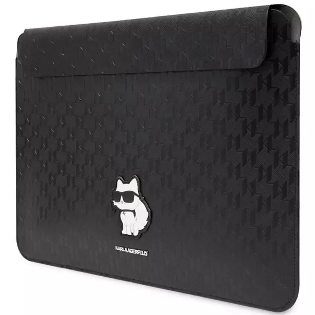 Karl Lagerfeld Saffiano Monogram Choupette case for a 16&quot  laptop - black 1