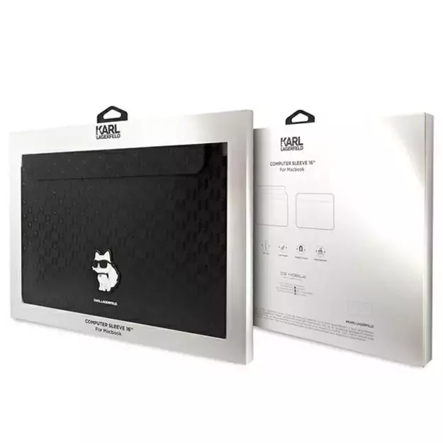 Karl Lagerfeld Saffiano Monogram Choupette case for a 16&quot  laptop - black 3