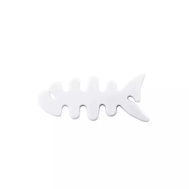 Fish-shaped headphone cable wrap - white