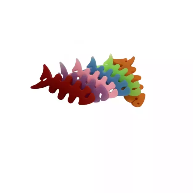 Fish-shaped headphone cable wrap - white 6