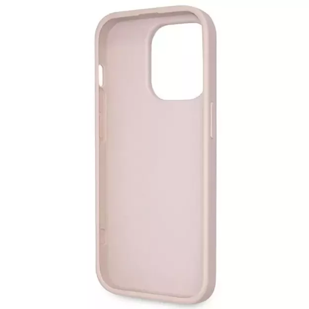 Guess GUHCP14LP4TDSCPP case for iPhone 14 Pro - pink Crossbody 4G Metal Logo 14