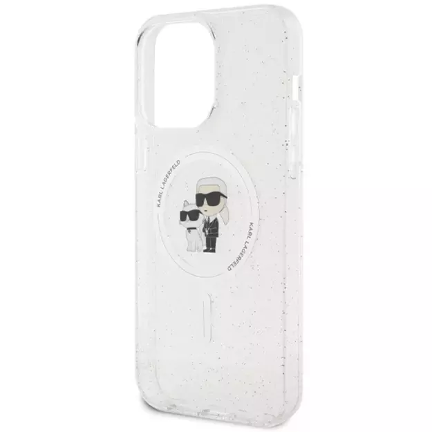 Karl Lagerfeld KLHMP14XHGKCNOT case for iPhone 14 Pro Max 6.7&quot  - transparent hardcase Karl&amp Choupette Glitter MagSafe 13