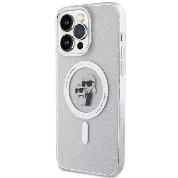Karl Lagerfeld KLHMP14XHGKCNOT case for iPhone 14 Pro Max 6.7&quot  - transparent hardcase Karl&amp Choupette Glitter MagSafe 9