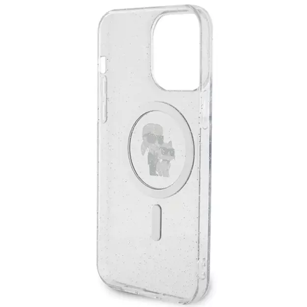 Karl Lagerfeld KLHMP14XHGKCNOT case for iPhone 14 Pro Max 6.7&quot  - transparent hardcase Karl&amp Choupette Glitter MagSafe 14