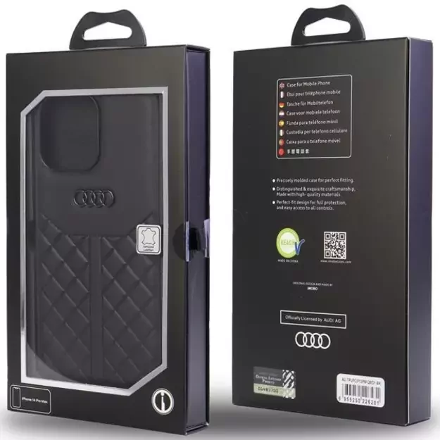 Audi Genuine Leather iPhone 13 Pro Max 6.7&quot  black/black hardcase AU-TPUPPCIP13PM-Q8/D1-BK 4