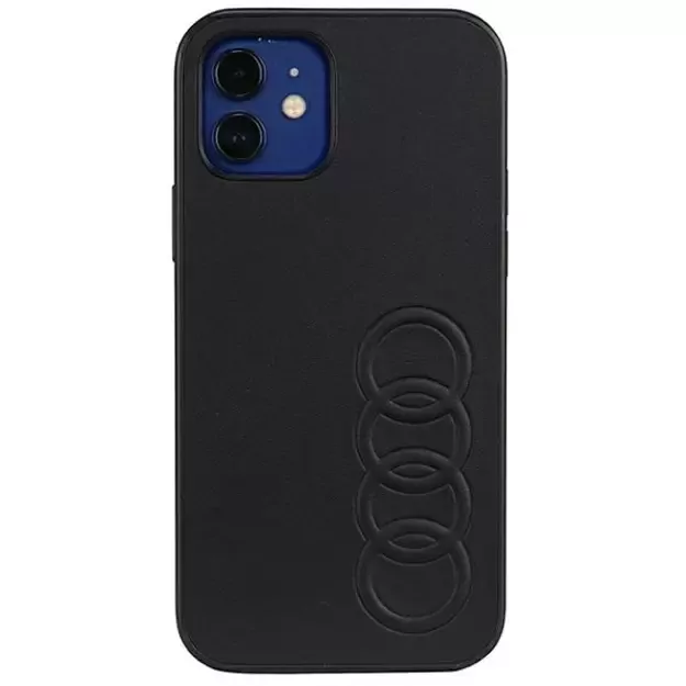 Audi Synthetic Leather iPhone 12/12 Pro 6.1&quot  black/black hardcase AU-TPUPCIP12P-TT/D1-BK