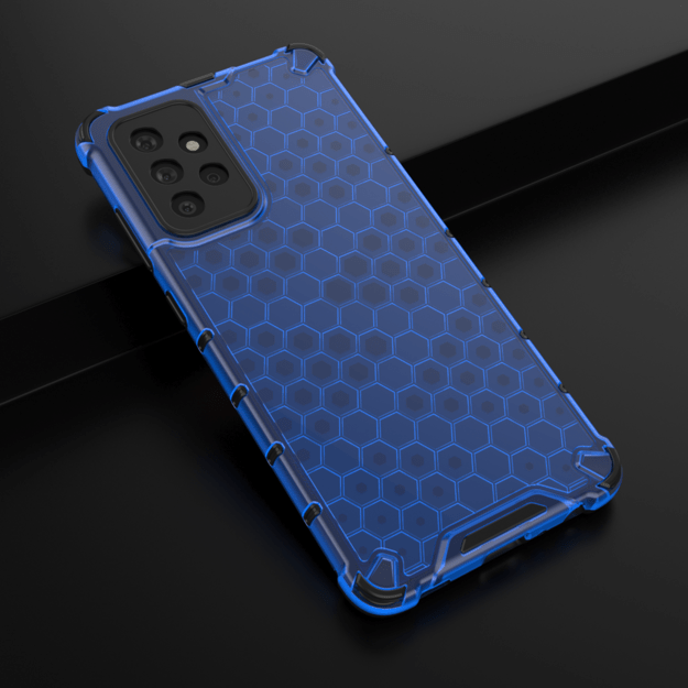Honeycomb Case armor cover with TPU Bumper for Samsung Galaxy A72 4G blue 13