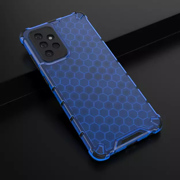Honeycomb Case armor cover with TPU Bumper for Samsung Galaxy A72 4G blue 25