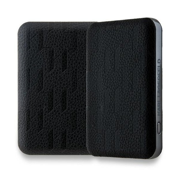 Karl Lagerfeld Powerbank inductive KLPB5FPGKSKCHK 16W 5000mAh black/black Karl&amp Choupette Head Pin MagSafe 2