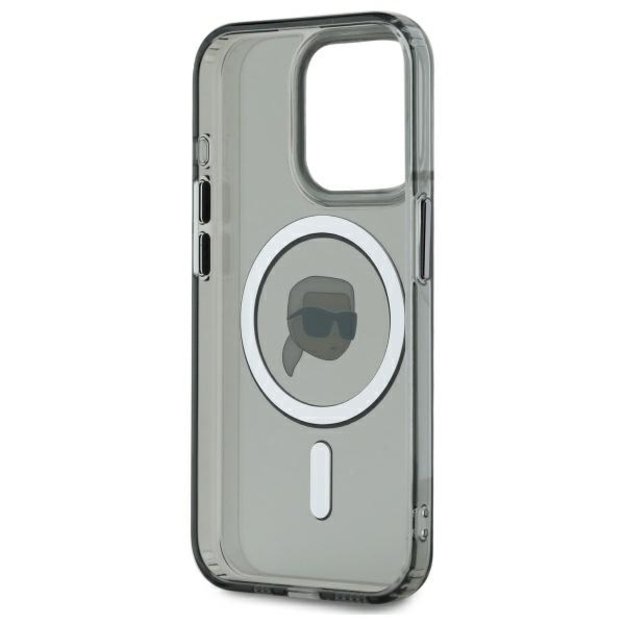 Karl Lagerfeld KLHMP15XHLSKIK iPhone 15 Pro Max 6.7&quot  black/black hardcase IML Metal Karl Head MagSafe 4