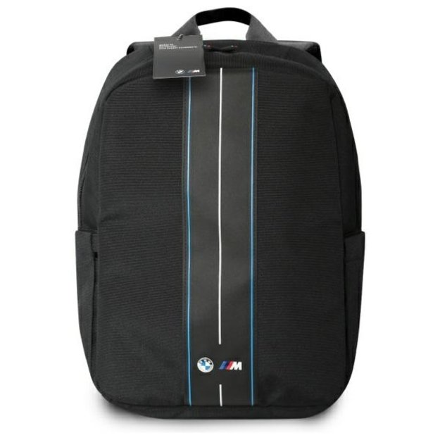 BMW Backpack BMBP15COMPVSKL 16&quot  Black Nylon Blue Stripe 3