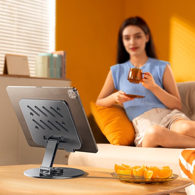 Wozinsky WRS-DSY84SS 360° Rotating Aluminum Tablet Stand - Gray 6