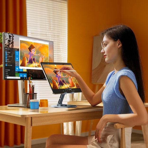 Wozinsky WRS-DSY84SS 360° Rotating Aluminum Tablet Stand - Gray 4