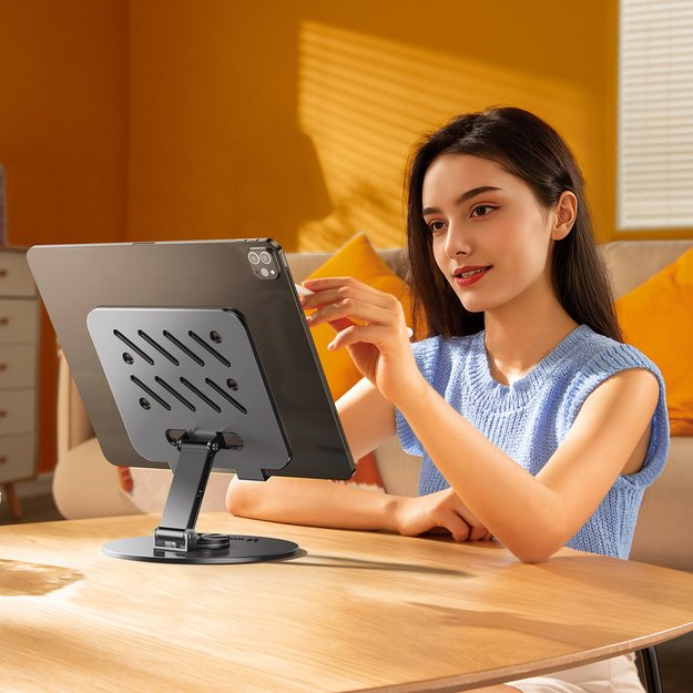 Wozinsky WRS-DSY84SS 360° Rotating Aluminum Tablet Stand - Gray 3